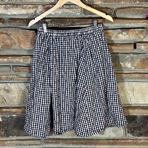 Anthropologie Maeve Blue Gingham Cotton A-line Skirt